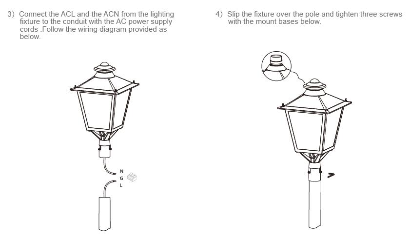 Yaorong LED Post Top Lantern Installation methods Atlas