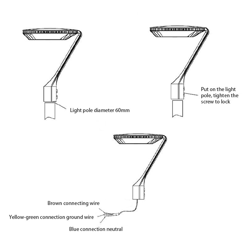 Gooseneck LED Post Top Light Installation Method Atlas