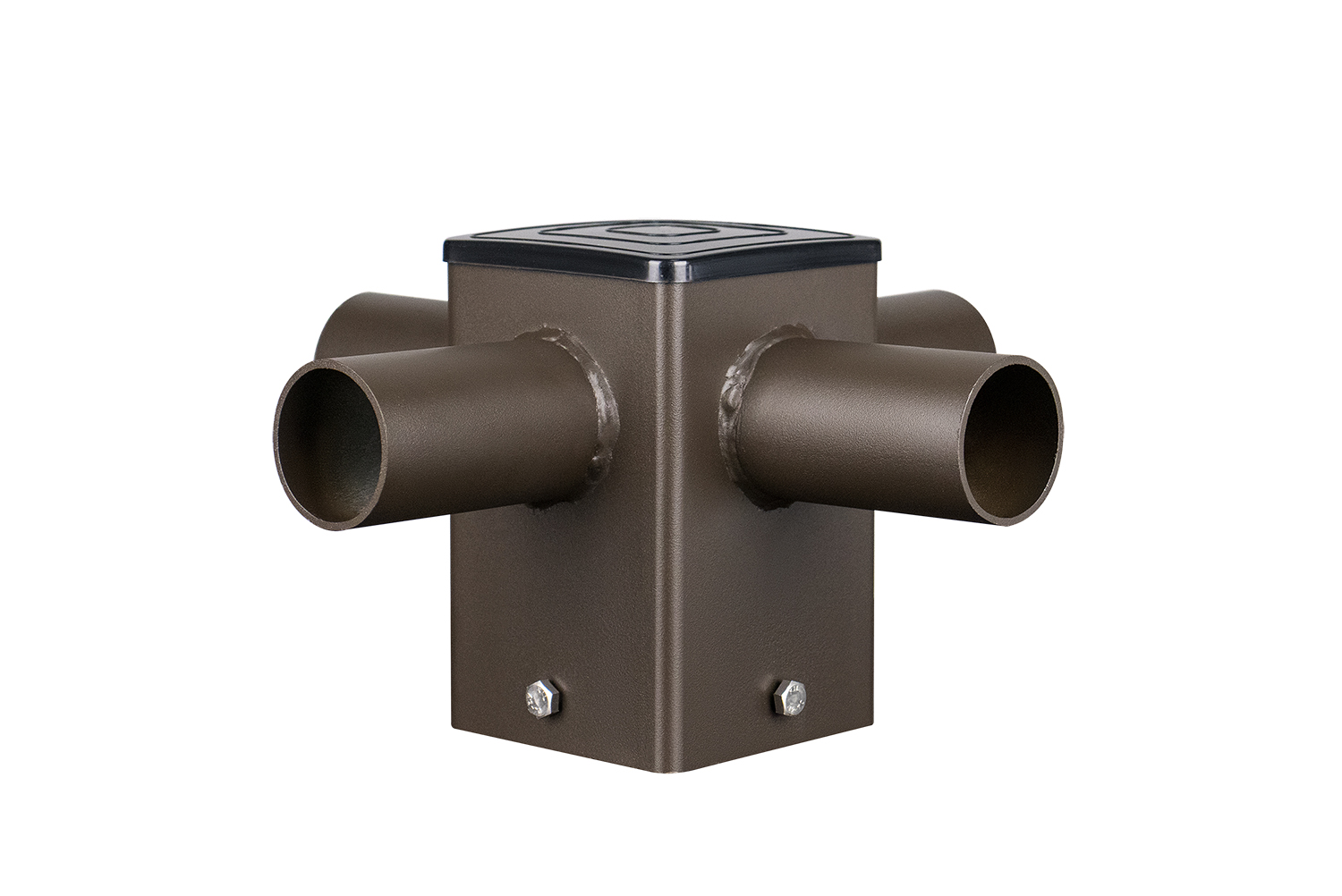 YR-SPOKE-4-90-4IN-SQ/Tenon Adapter for 4 Inch  Square Poles with 4 Horizontal 90 Degree Tenons